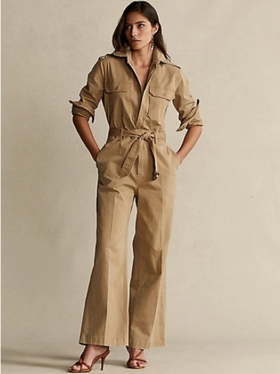 Polo Ralph Lauren Pants - Polo Ralph Lauren Cotton Twill Jumpsuit In Montana Khaki Size 4